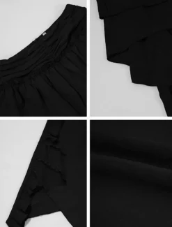 Women's Skirt A Line Solid Color Fashion Casual Mini High Waist Skirts Plain Ruffle Layered Micro-elastic Vacation Street Black White Red Blue Summer Polyester