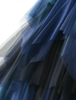 Women's Skirt A Line Swing Fashion Casual Midi High Waist Skirts Color Block Irregular Hem Layered Vacation Street White Pink Blue Green Winter Spandex