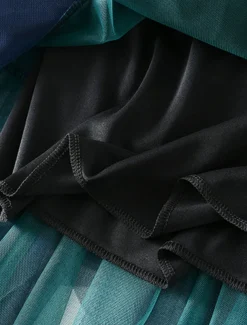 Women's Skirt A Line Swing Fashion Casual Midi High Waist Skirts Color Block Irregular Hem Layered Vacation Street White Pink Blue Green Winter Spandex