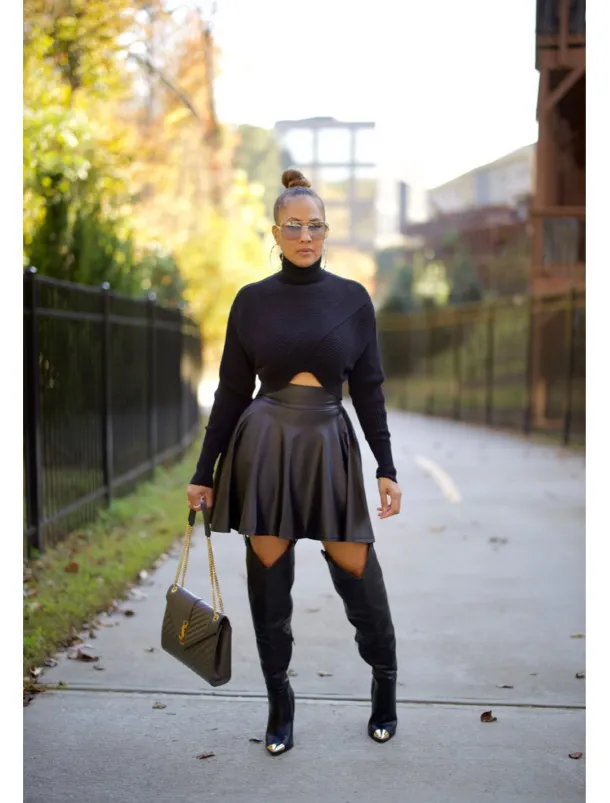 Women's Skirt Fashion Carnival Costumes Ladies Mini Skirts Solid Colored Pleated Carnival Homecoming Black Red Brown Spring & Fall PU Leather