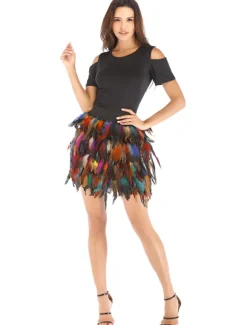 Women's Skirt Mini Skirts Color Block Solid Colored Carnival Party Fall & Winter Fashion Long Carnival Costumes Ladies Black Blue Purple Fuchsia