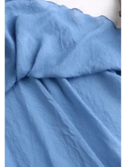 Women's Skirt Swing Fashion Maxi Mid Rise Skirts Plain Ruched Micro-elastic Vacation Street Black White Pink Blue Summer Cotton