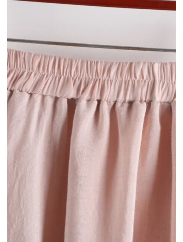 Women's Skirt Swing Fashion Maxi Mid Rise Skirts Plain Ruched Micro-elastic Vacation Street Black White Pink Blue Summer Cotton