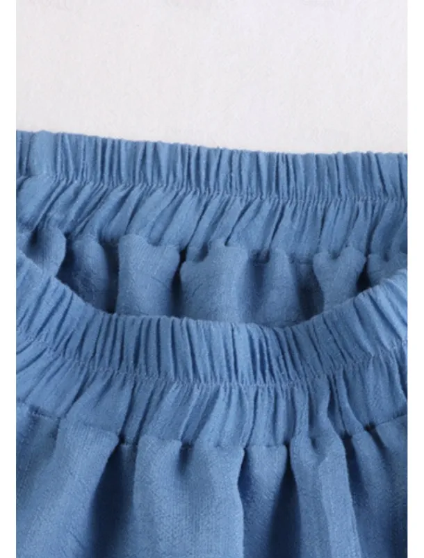 Women's Skirt Swing Fashion Maxi Mid Rise Skirts Plain Ruched Micro-elastic Vacation Street Black White Pink Blue Summer Cotton