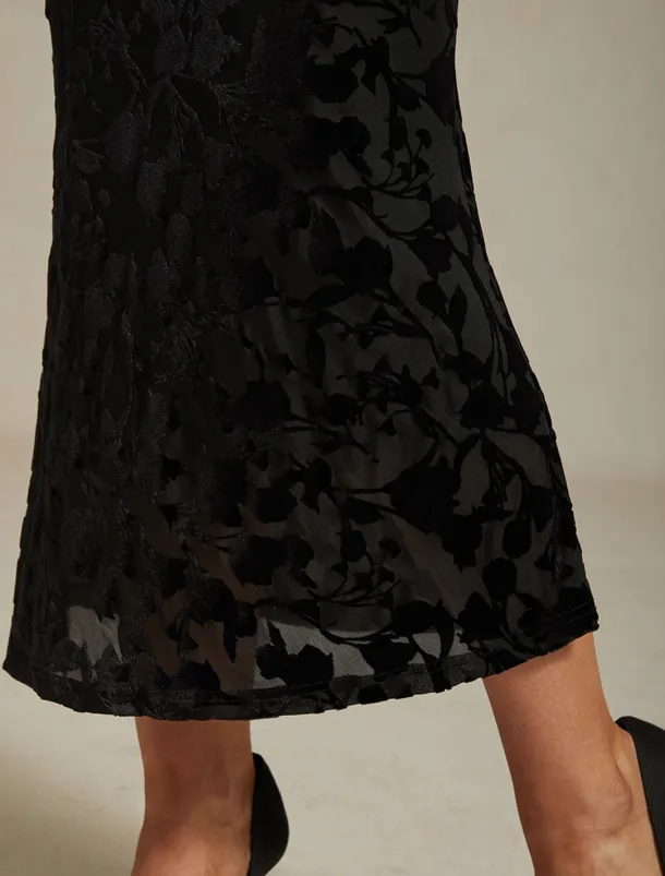 Women's Skirt Trumpet / Mermaid Elegant Vintage Maxi High Waist Skirts Stretchy Black Spring Velvet