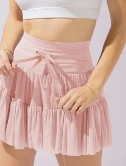 Women's Skirt Tutu Fashion Casual Mini High Waist Skirts Solid Colored Casual Daily Weekend Apricot Black White Pink Summer Polyester