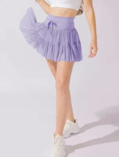 Women's Skirt Tutu Fashion Casual Mini High Waist Skirts Solid Colored Casual Daily Weekend Apricot Black White Pink Summer Polyester