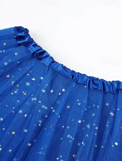 Women's Skirt Tutu Fashion Casual Shiny Mini High Waist Skirts Solid Colored Sparkle Tulle Vacation Date Black Yellow Pink Red Summer Tulle