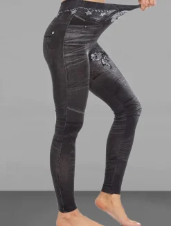 Women's Slim Pants Trousers Leggings Fashion Streetwear Casual Full Length High Waist Butterfly Pocket Print High Cut Breathability Comfortable High Elasticity Street Causal Daily Black Blue Summer
