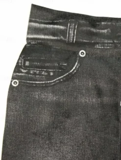 Women's Slim Pants Trousers Pocket High Cut High Waist Full Length Black Summer