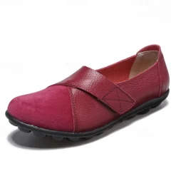 Women's Slip-on Loafers Round Toe Comfy Flat Shoes Casual Faux Leather Flats