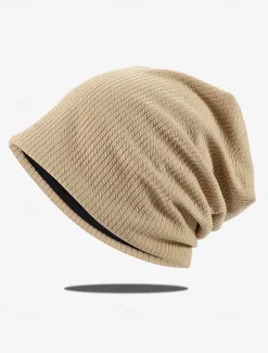 Women's Slouchy Beanie Hat with Textured Knit Design, Casual Lightweight Cap for Autumn and Winter Fashion