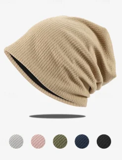 Women's Slouchy Beanie Hat with Textured Knit Design, Casual Lightweight Cap for Autumn and Winter Fashion