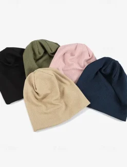 Women's Slouchy Beanie Hat with Textured Knit Design, Casual Lightweight Cap for Autumn and Winter Fashion