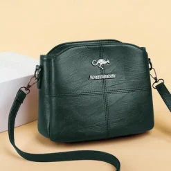 Women's Small Red Faux Leather Crossbody Bag – Minimalist Shoulder Purse with Adjustable Strap for Casual Outings and Daily Use