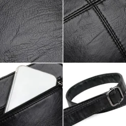 Women's Small Red Faux Leather Crossbody Bag – Minimalist Shoulder Purse with Adjustable Strap for Casual Outings and Daily Use