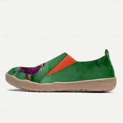 Women's Sneakers Flats Slip-Ons Print Shoes Slip-on Sneakers Daily Travel Bird Painting Flat Heel Vacation Casual Comfort Canvas Loafer Light Red Blue Green