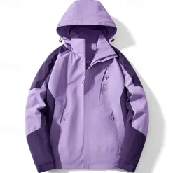 Women's Softshell Jacket Hiking Jacket Outdoor Color Block Windproof Water Resistant Windbreaker Jacket Traveling Light Pink Black Ivory Pink Blue