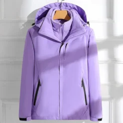 Women's Softshell Jacket Hiking Jacket Winter Outdoor Thermal Warm Fleece Lining Windproof Water Resistant 3-in-1 Jacket Fleece Jackets Windbreaker Jacket Traveling Black Ivory Pink Red Purple