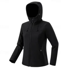 Women's Softshell Jacket Hiking Jacket Outdoor Windproof Water Resistant Fleece Jackets Windbreaker Jacket Traveling Black Pink Blue Purple