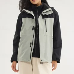 Women's Softshell Jacket Hiking Jacket Winter Outdoor Color Block Thermal Warm Fleece Lining Windproof Water Resistant 3-in-1 Jacket Winter Jacket Lightweight Jacket Traveling Black White Ivory