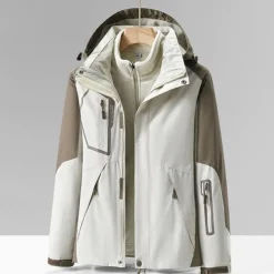 Women's Softshell Jacket Hiking Jacket Winter Outdoor Windproof Water Resistant 3-in-1 Jacket Fleece Jackets Windbreaker Jacket Traveling Black Ivory Pink Green