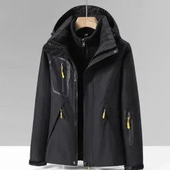 Women's Softshell Jacket Hiking Jacket Winter Outdoor Windproof Water Resistant 3-in-1 Jacket Fleece Jackets Windbreaker Jacket Traveling Black Ivory Pink Green