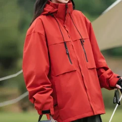 Women's Softshell Jacket Hiking Jacket Winter Outdoor Color Block Thermal Warm Windproof Water Resistant 3-in-1 Jacket Winter Jacket Fleece Jackets Traveling Black Ivory Pink Red Orange