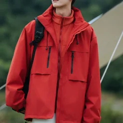 Women's Softshell Jacket Hiking Jacket Winter Outdoor Color Block Thermal Warm Windproof Water Resistant 3-in-1 Jacket Winter Jacket Fleece Jackets Traveling Black Ivory Pink Red Orange