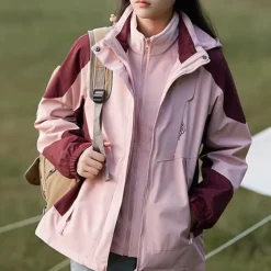 Women's Softshell Jacket Hiking Jacket Winter Outdoor Thermal Warm Fleece Lining Windproof Water Resistant 3-in-1 Jacket Fleece Jackets Windbreaker Jacket Traveling Light Pink Black White Yellow Pink