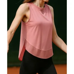 Women's Solid Colored Tennis Top Sleeveless Patchwork Sweat-Wicking Moisture Wicking Breathable Tennis Golf Pickleball Black White Pink Tennis Clothing