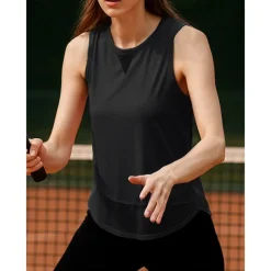 Women's Solid Colored Tennis Top Sleeveless Patchwork Sweat-Wicking Moisture Wicking Breathable Tennis Golf Pickleball Black White Pink Tennis Clothing