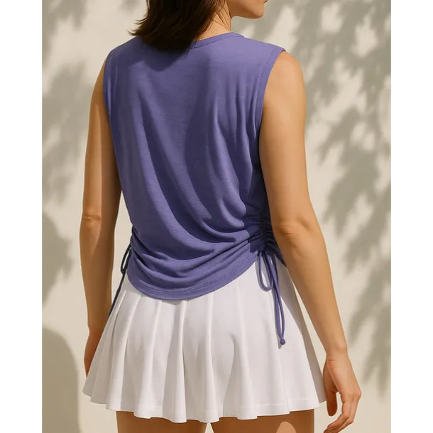 Women's Solid Colored Tennis Top Sleeveless Drawstring Sweat-Wicking Moisture Wicking Breathable Tennis Golf Pickleball Violet Black White Tennis Clothing