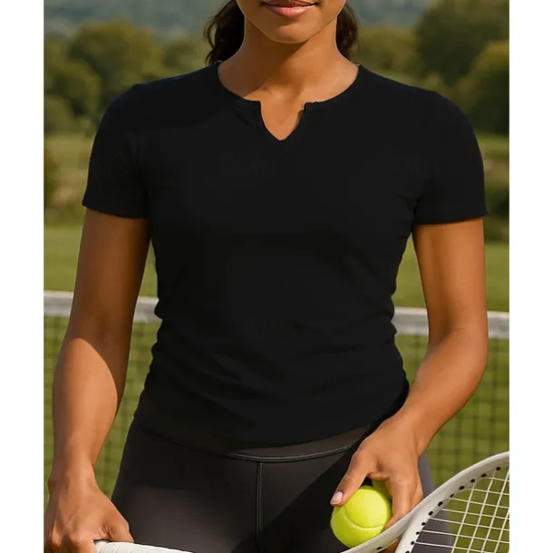 Women's Solid Colored Tennis Top Short Sleeves Ruched Sweat-Wicking Moisture Wicking Breathable Tennis Golf Pickleball V Neck Black White Blue Tennis Clothing
