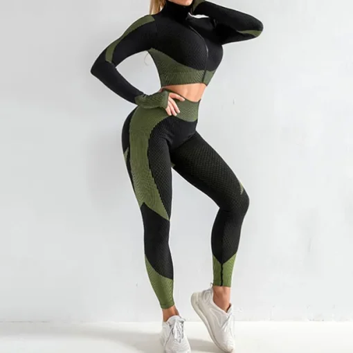 Women's Sports Bra with Tights Yoga Set 3-Piece Color Block Athletic Clothing Set Clothing Suit Black Pink Yoga Fitness Gym Workout High Waist Breathable Soft Long Sleeve Sport Activewear