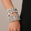 Women's Statement Rhinestone Cuff Bracelet - Glamorous Crystal Bangle for Cocktail Parties and Evening Events