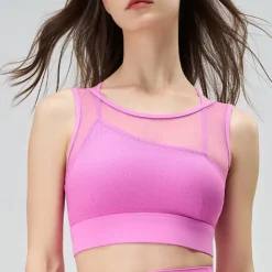 Women's Strap Tank Crew Neck Lightweight Comfortable Breathable Sporty Sleeveless Light Support Sports Solid Color Sports Bra Tank Top For Gym Workout Running Fitness Slim Activewear