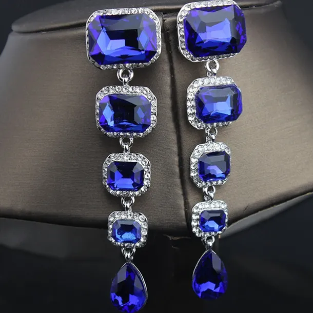 Women's Stud Earrings Drop Earrings Hoop Earrings Retro Drop Elegant Vintage Fashion Stylish Luxury Modern Earrings Jewelry Champagne / Red / Blue For Wedding Party Anniversary Valentine's Day