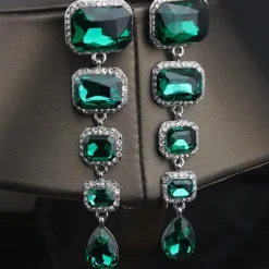 Women's Stud Earrings Drop Earrings Hoop Earrings Retro Drop Elegant Vintage Fashion Stylish Luxury Modern Earrings Jewelry Champagne / Red / Blue For Wedding Party Anniversary Valentine's Day