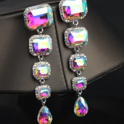 Women's Stud Earrings Drop Earrings Hoop Earrings Retro Drop Elegant Vintage Fashion Stylish Luxury Modern Earrings Jewelry Champagne / Red / Blue For Wedding Party Anniversary Valentine's Day