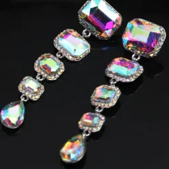 Women's Stud Earrings Drop Earrings Hoop Earrings Retro Drop Elegant Vintage Fashion Stylish Luxury Modern Earrings Jewelry Champagne / Red / Blue For Wedding Party Anniversary Valentine's Day