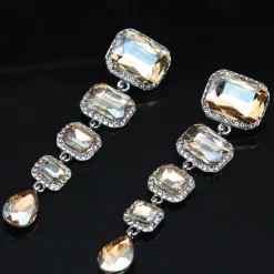 Women's Stud Earrings Drop Earrings Hoop Earrings Retro Drop Elegant Vintage Fashion Stylish Luxury Modern Earrings Jewelry Champagne / Red / Blue For Wedding Party Anniversary Valentine's Day