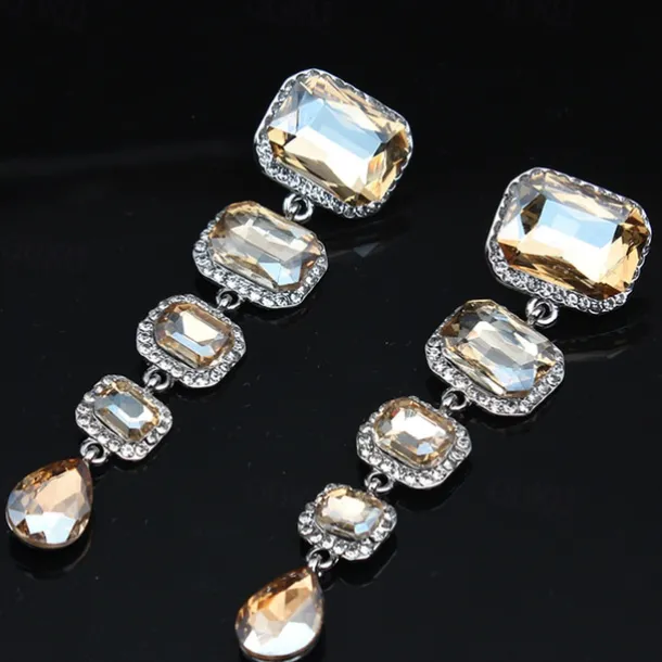 Women's Stud Earrings Drop Earrings Hoop Earrings Retro Drop Elegant Vintage Fashion Stylish Luxury Modern Earrings Jewelry Champagne / Red / Blue For Wedding Party Anniversary Valentine's Day