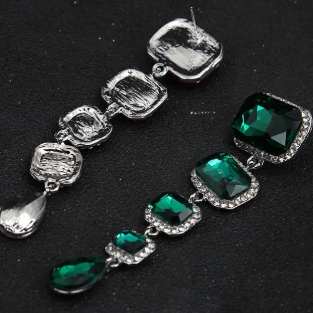 Women's Stud Earrings Drop Earrings Hoop Earrings Retro Drop Elegant Vintage Fashion Stylish Luxury Modern Earrings Jewelry Champagne / Red / Blue For Wedding Party Anniversary Valentine's Day