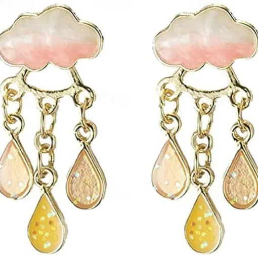 Women's Stud Earrings Drop Earrings Hoop Earrings Geometrical Clouds Elegant Vintage Cute Stylish Simple Earrings Jewelry Beige / White / Light Pink / Blue For Party Street Daily Holiday Festival 1
