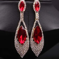 Women's Stud Earrings Drop Earrings Hoop Earrings Long Drop Elegant Vintage Stylish Luxury European Sweet Earrings Jewelry Red For Wedding Party Anniversary Holiday Engagement 1 Pair