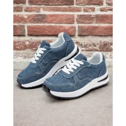 Women's Stylish Denim Sneakers with White Sole | Perfect for Casual and Everyday Wear
