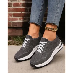 Women's Stylish Denim Sneakers with White Sole | Perfect for Casual and Everyday Wear