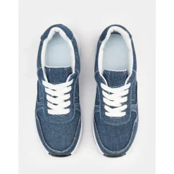 Women's Stylish Denim Sneakers with White Sole | Perfect for Casual and Everyday Wear
