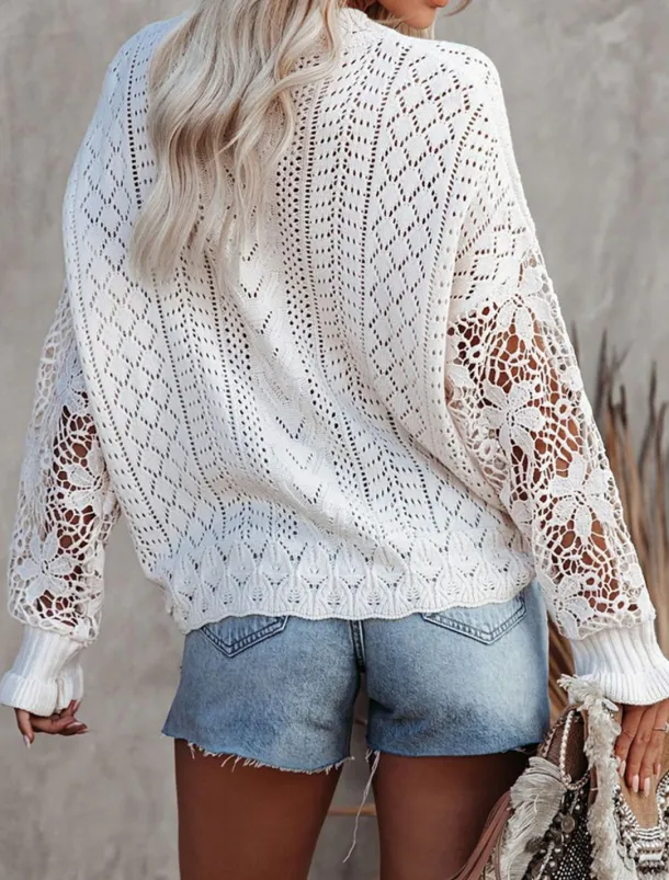 Women's Sweater Cardigan Casual Soft Pure Color Ribbed V Neck Buttons Knitted Hole Long Sleeve Regular Tops Knit Outdoor Daily Weekend Black White Fall Winter